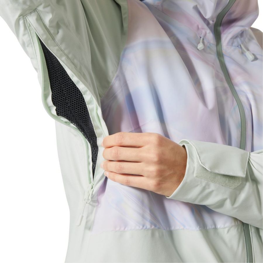 Helly Hansen Powchaser 2.0, lyžiarska bunda, dámska, svetlozelená/svetlofialová