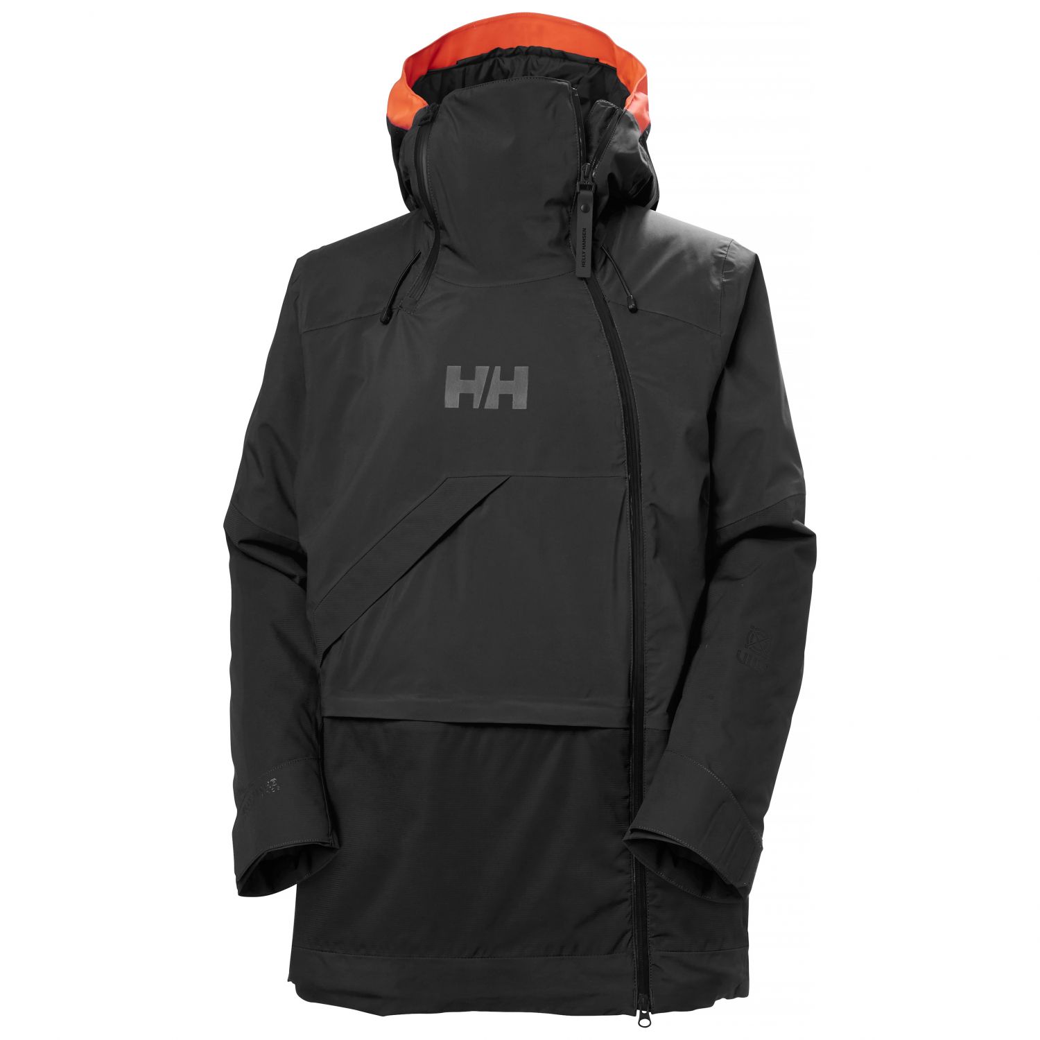Helly Hansen Powchaser Asymmetric, dámska lyžiarska bunda, čierna
