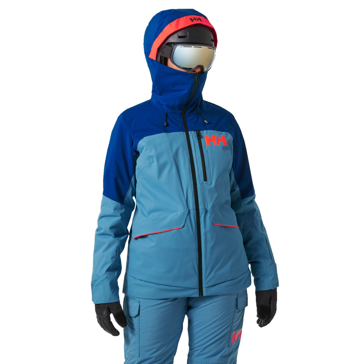 Helly Hansen Powchaser Lifaloft, ski jas, dames, lichtblauw
