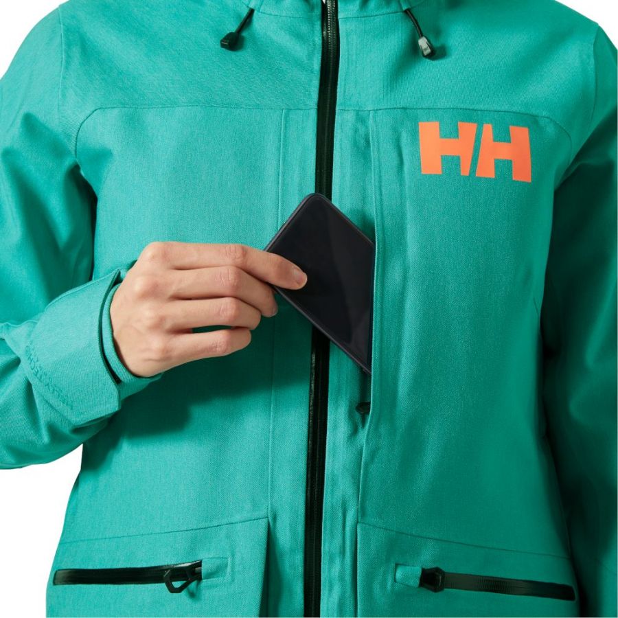 Helly Hansen Powderqueen 3.0 lyžiarska bunda, dámska, zelená
