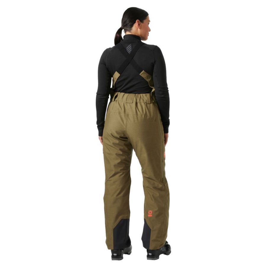Helly Hansen Powderqueen Bib 2.0, spodnie narciarskie, damskie, br?zowy