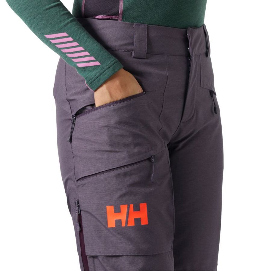 Helly Hansen Powderqueen lyžiarske nohavice, dámske, fialové