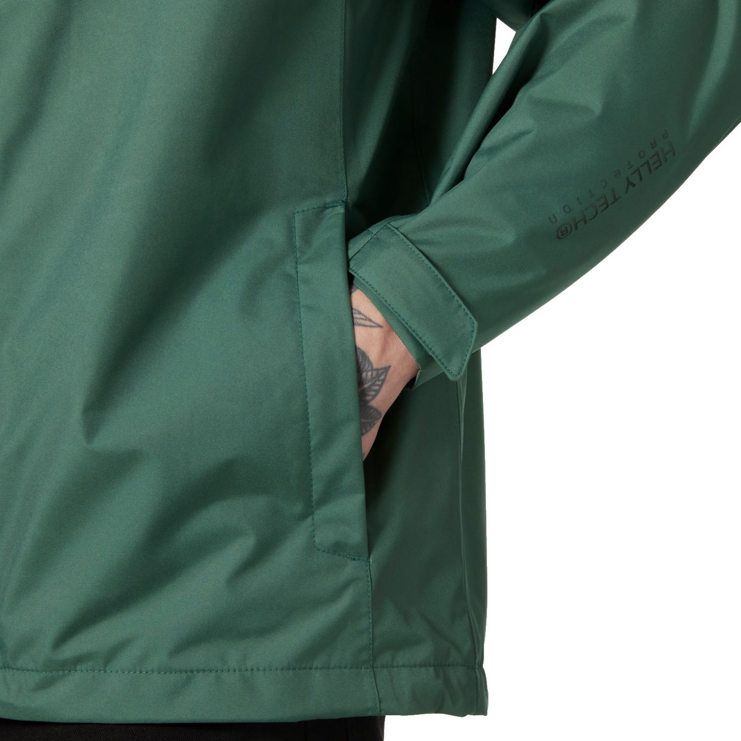 Helly Hansen Seven J, jachetă de ploaie, bărbați, verde închis
