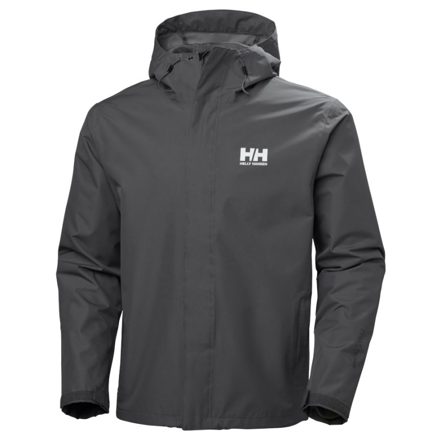 Helly Hansen Seven J, mens Rain jacket, charcoal