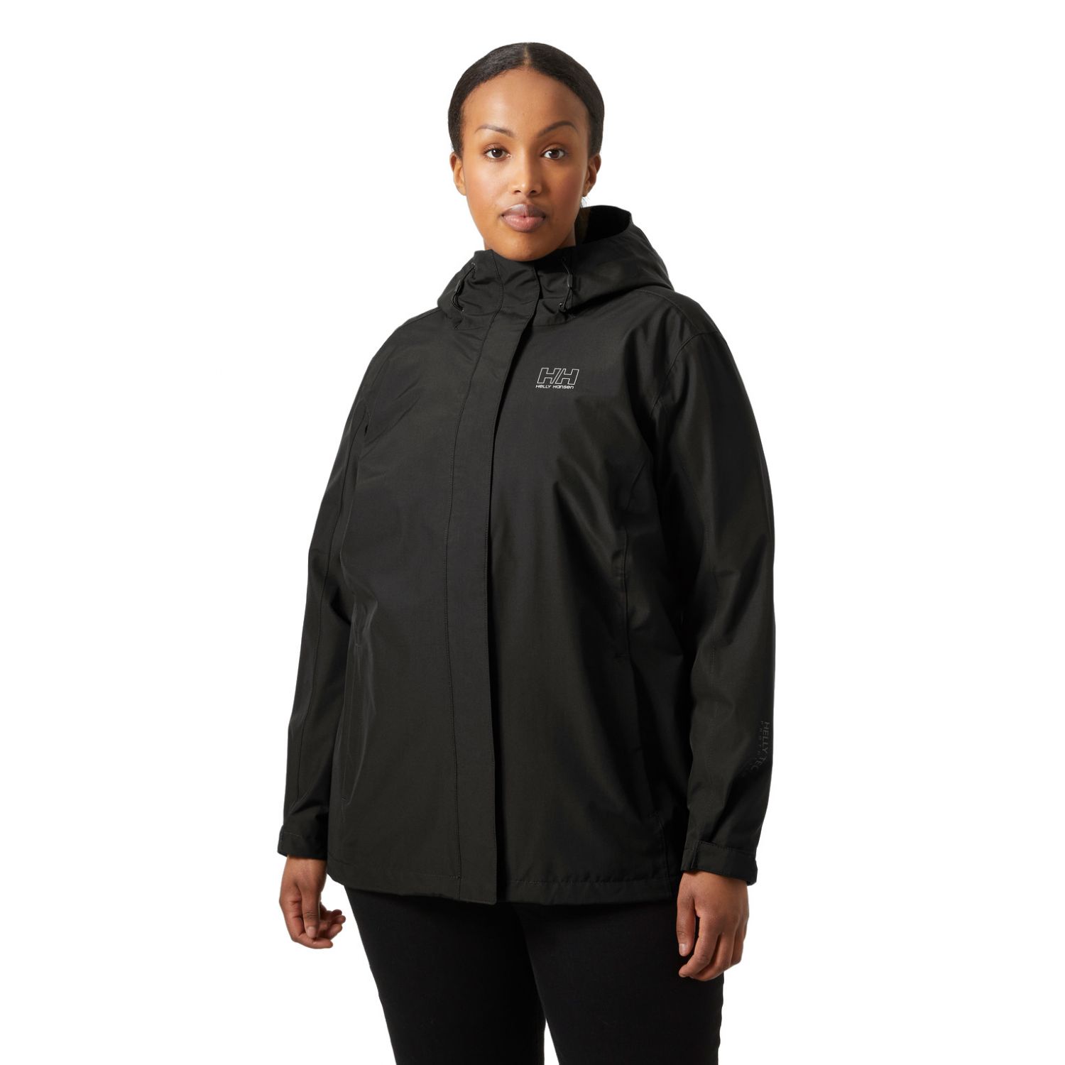 Helly Hansen Seven J Plus, kurtka przeciwdeszczowa, damska, plus size, czarna