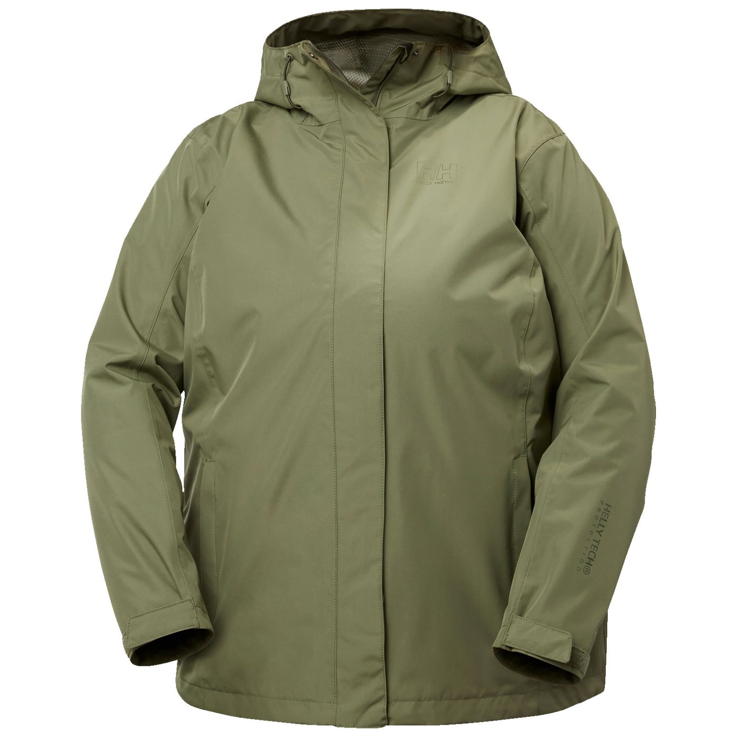 Helly Hansen Seven J Plus, kurtka przeciwdeszczowa, damska, plus size, zielona