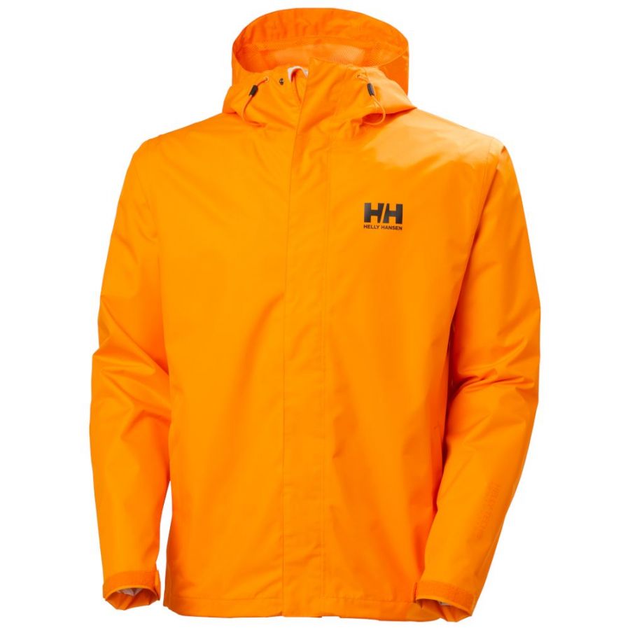 Helly Hansen Seven J, rain jacket, men, papaya