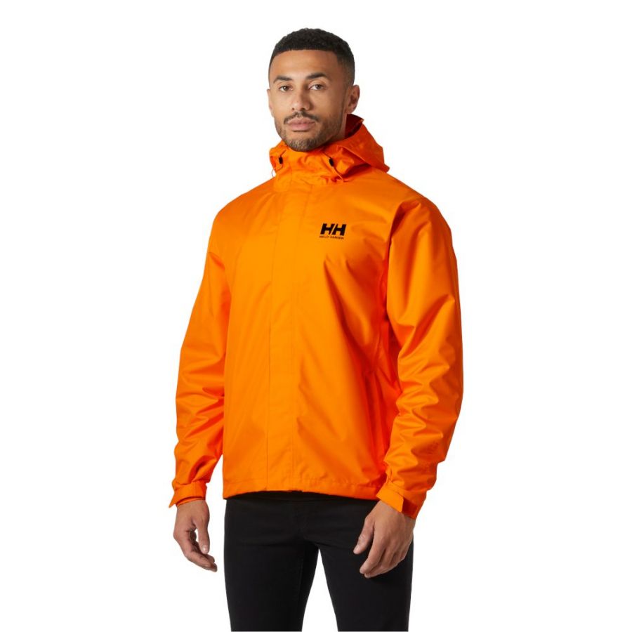 Helly Hansen Seven J, rain jacket, men, papaya
