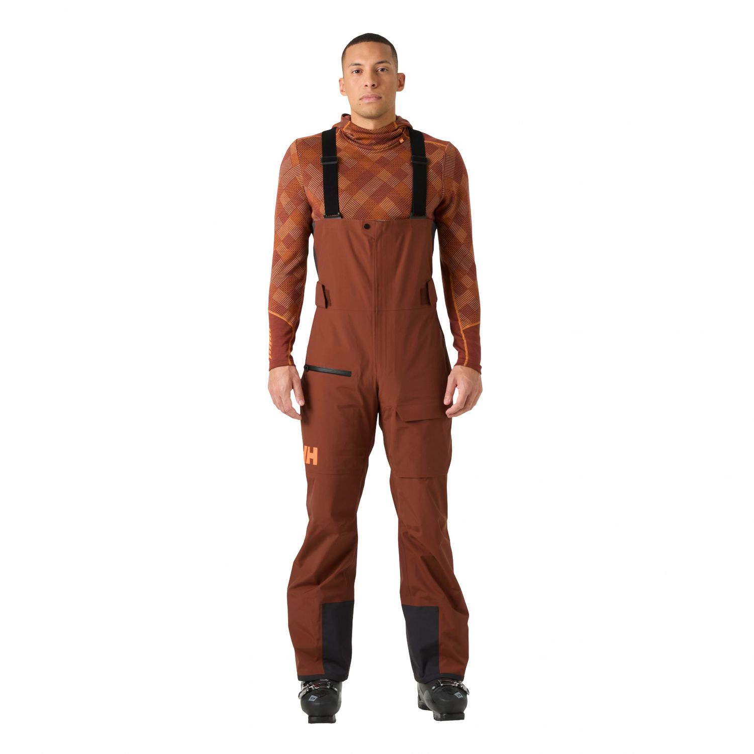 Helly Hansen Sogn Bib 2.0, ski pants, men, brown