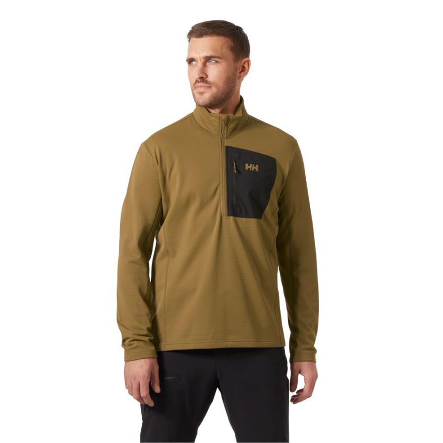 Helly Hansen Versalite 1/2 Zip, fleecový pulóver, pánsky, hnedá