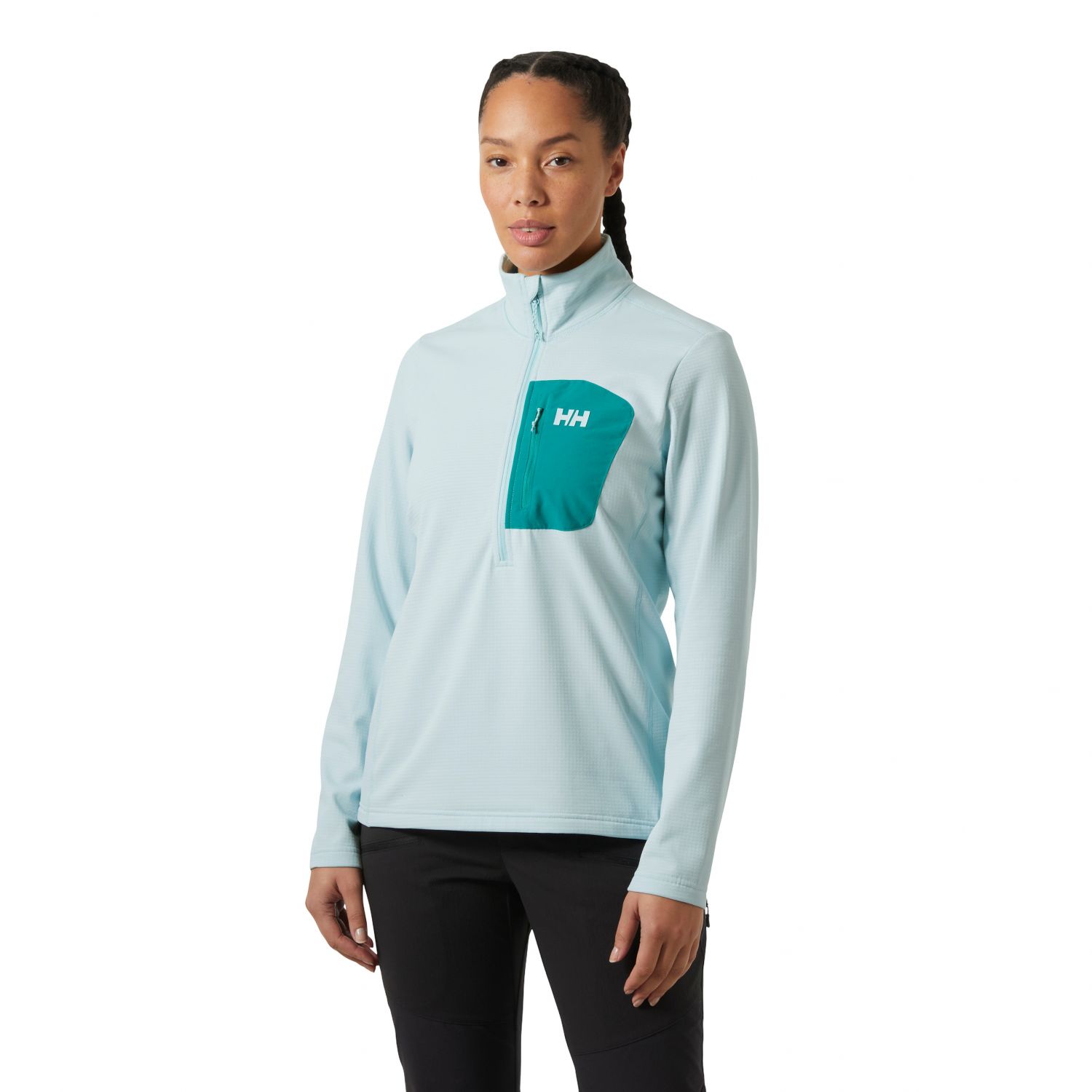 Helly Hansen Versalite 1/2 Zip, pulôver de lã, mulher, azul