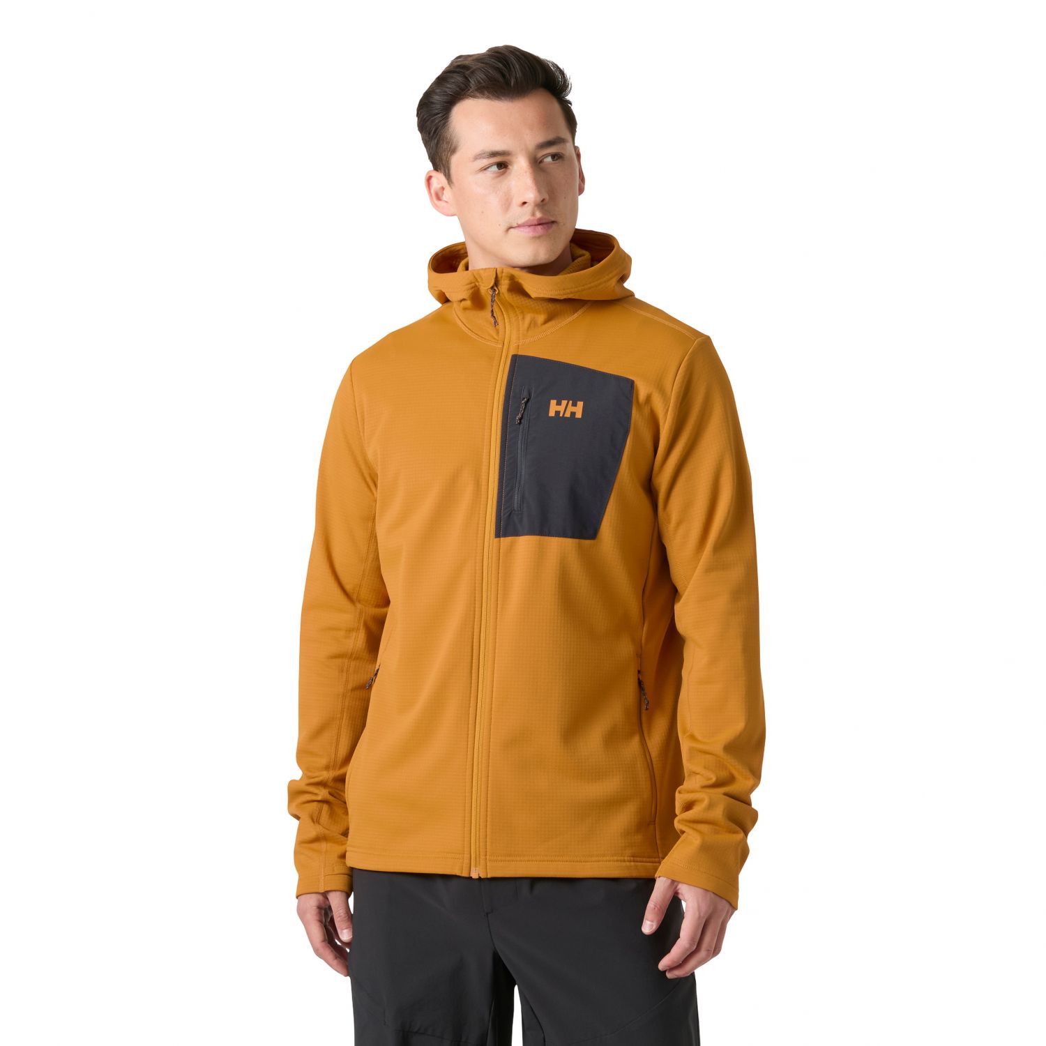 Helly Hansen Versalite Hooded, fleece jacket, men, mustard