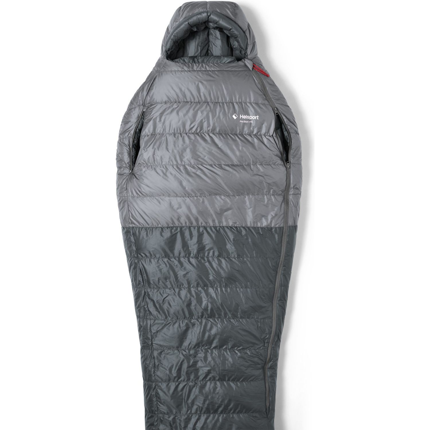Helsport Pro Down -5 175cm, sleeping bag, smoky grey / ruby red