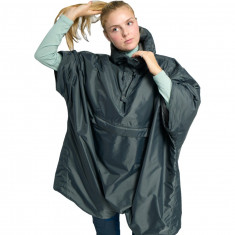 Helsport Pro Fjell Poncho Insulated, Dark Shadow / Ruby Red, M/L, regenjas, grijs