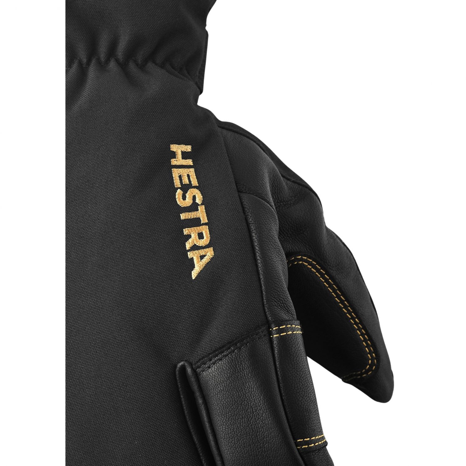 Hestra Army Leather Gore-Tex, 3 doigts gants de ski, noir