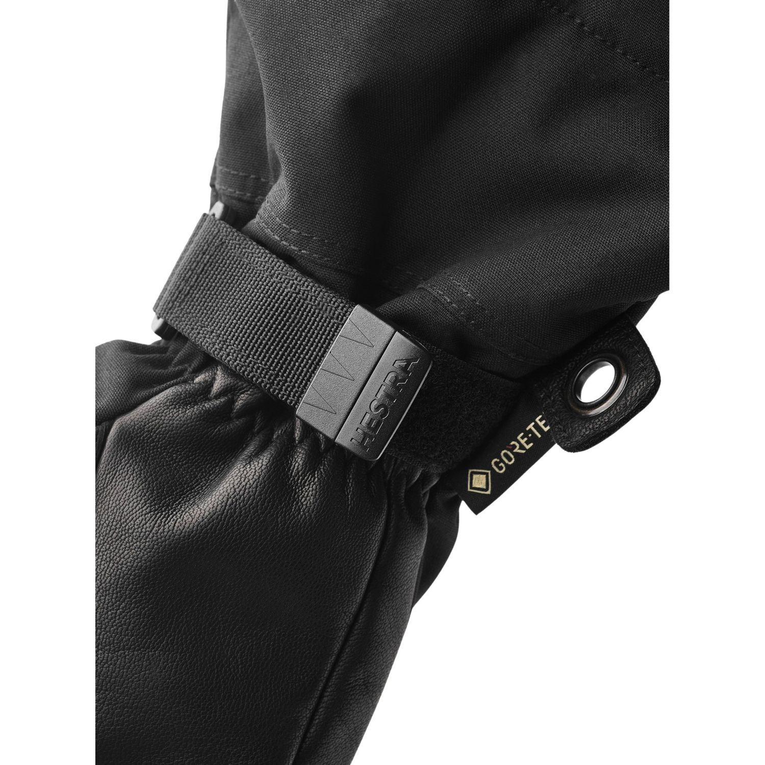 Hestra Army Leather Gore-Tex, 3-finger ski gloves, black