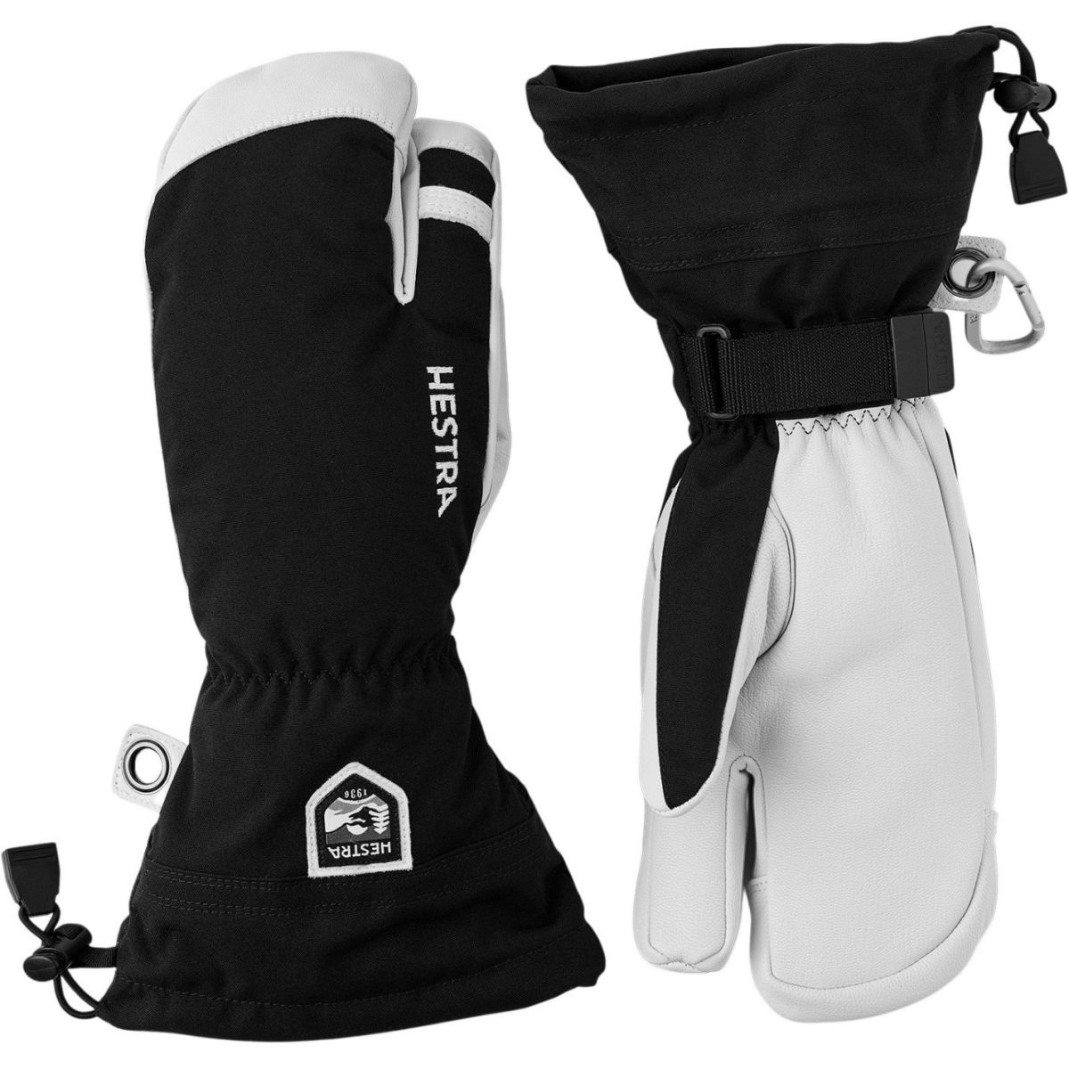 Hestra Army Leather Heli mănuși de schi cu 3 degete, negru
