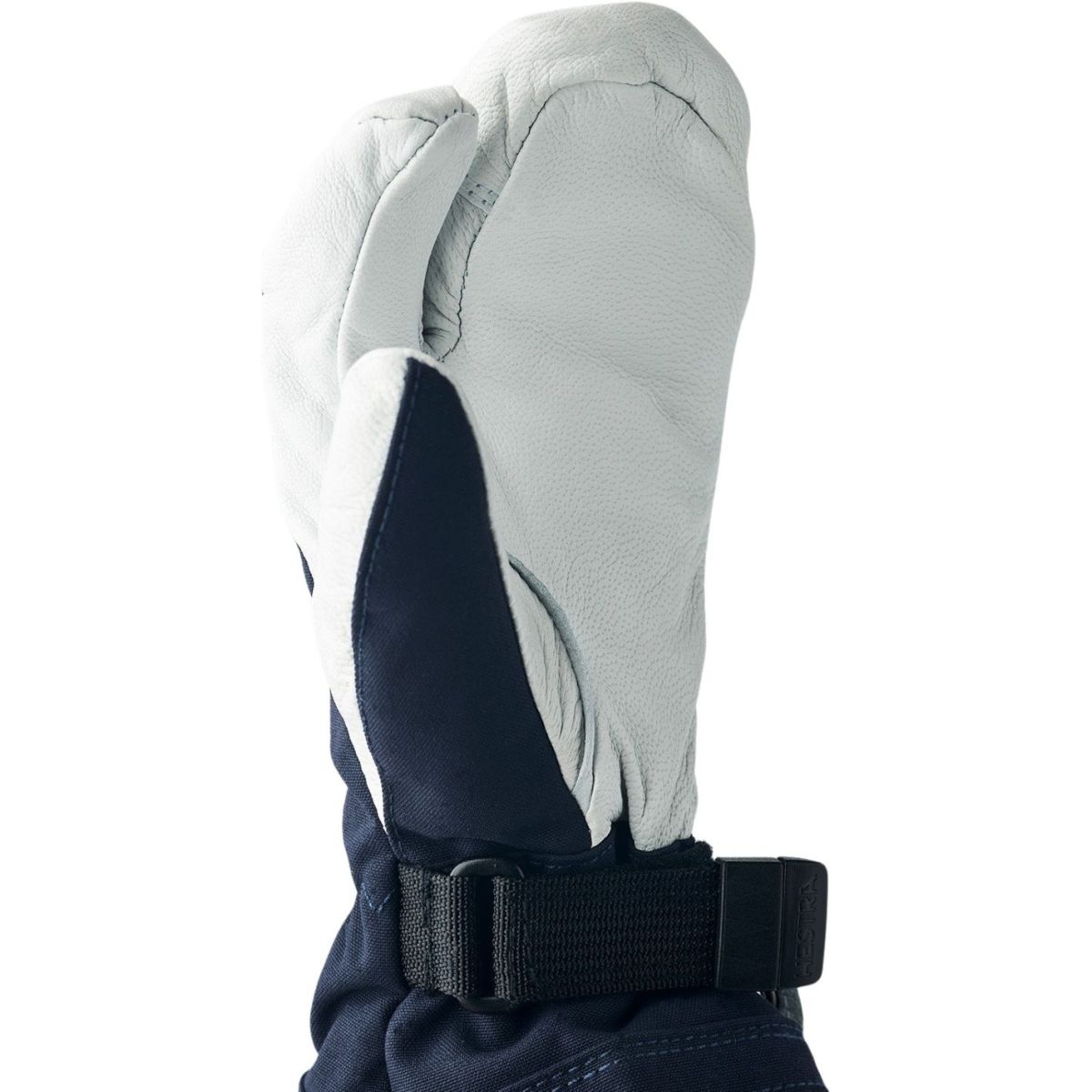 Hestra Army Leather Heli Ski, 3-finger ski gloves, junior, navy