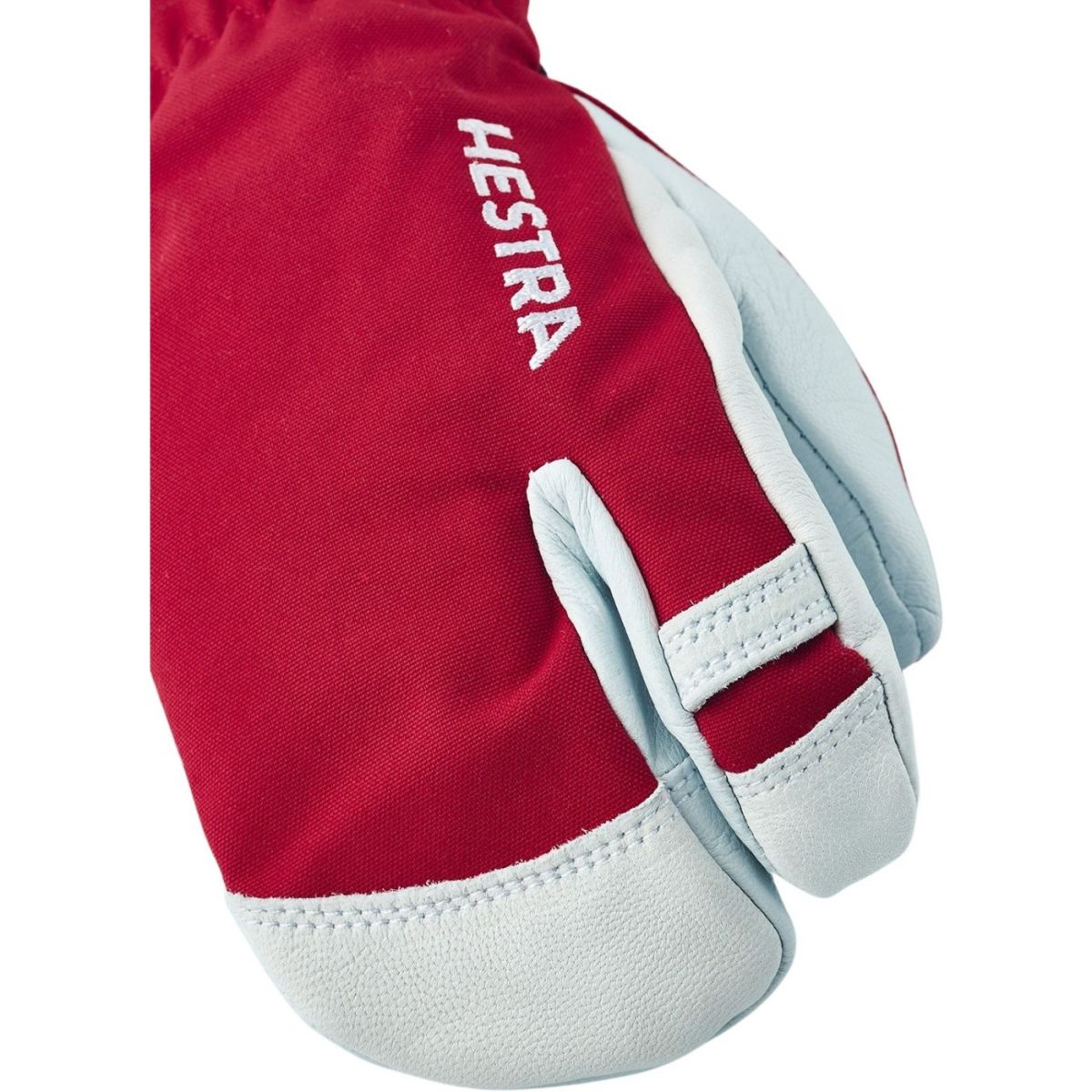 Hestra Army Leather Heli Ski, 3-finger Skihansker, Junior, Red