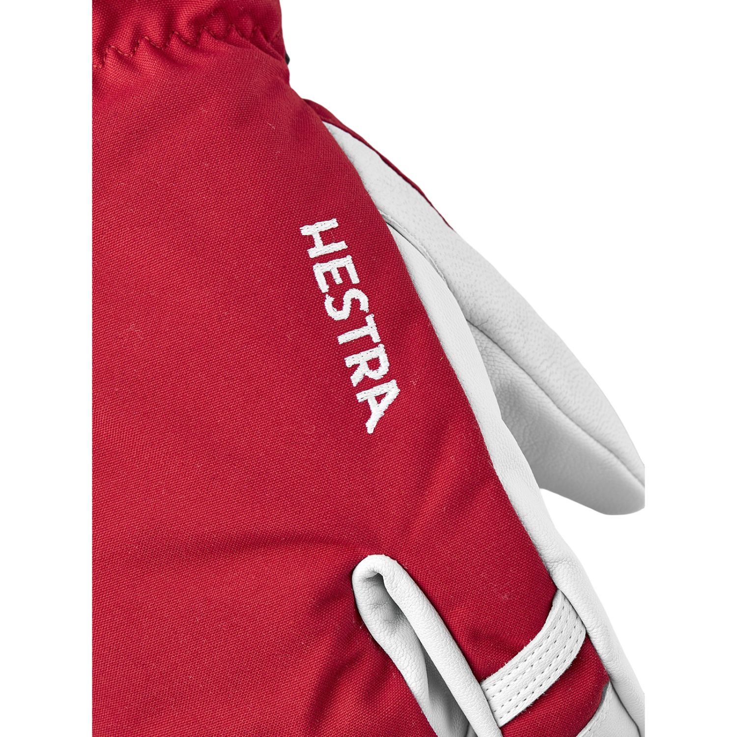 Hestra Army Leather Heli Ski, 3-finger Skihansker, Red