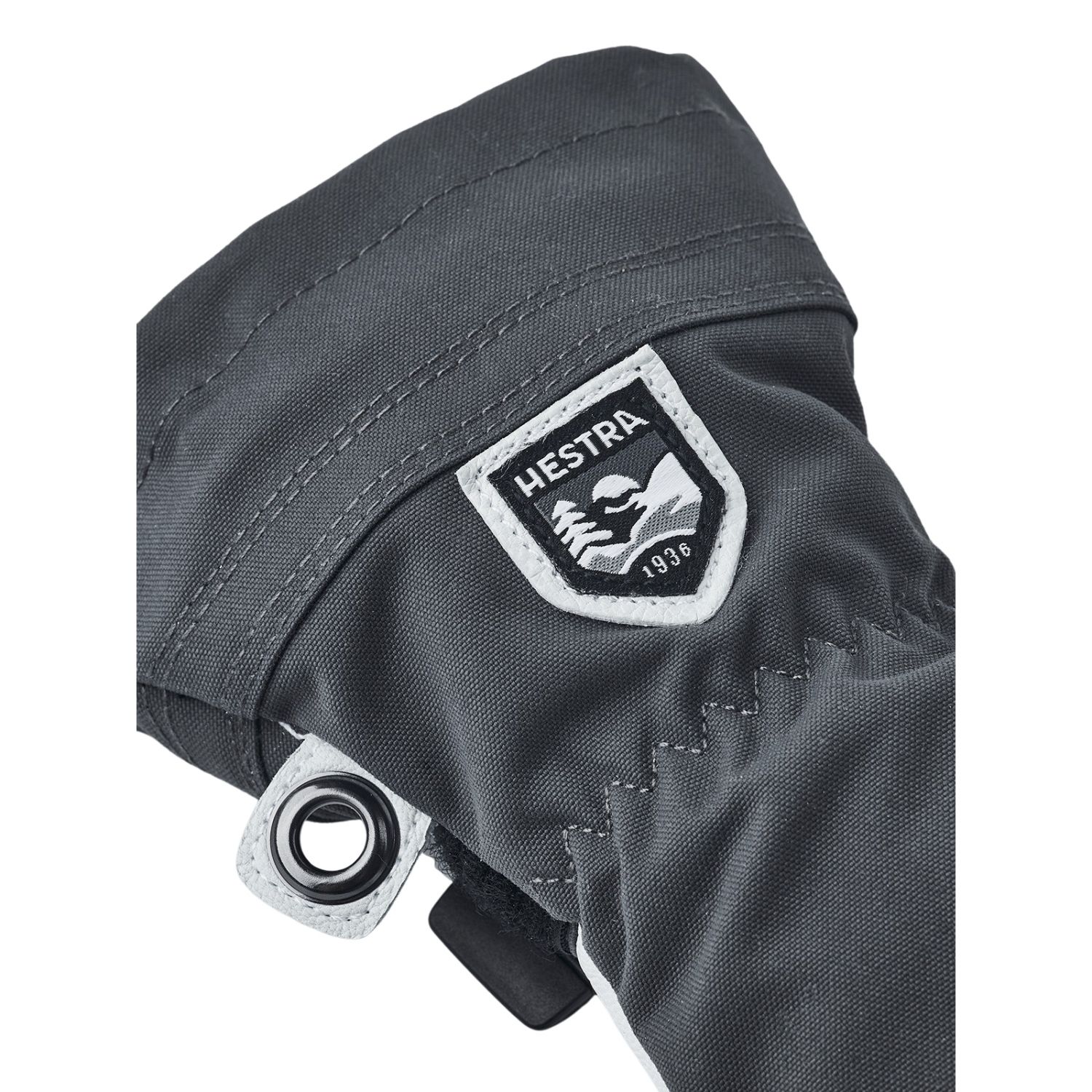 Hestra Army Leather Heli Ski, 3-prstové lyžiarske rukavice, junior, sivé