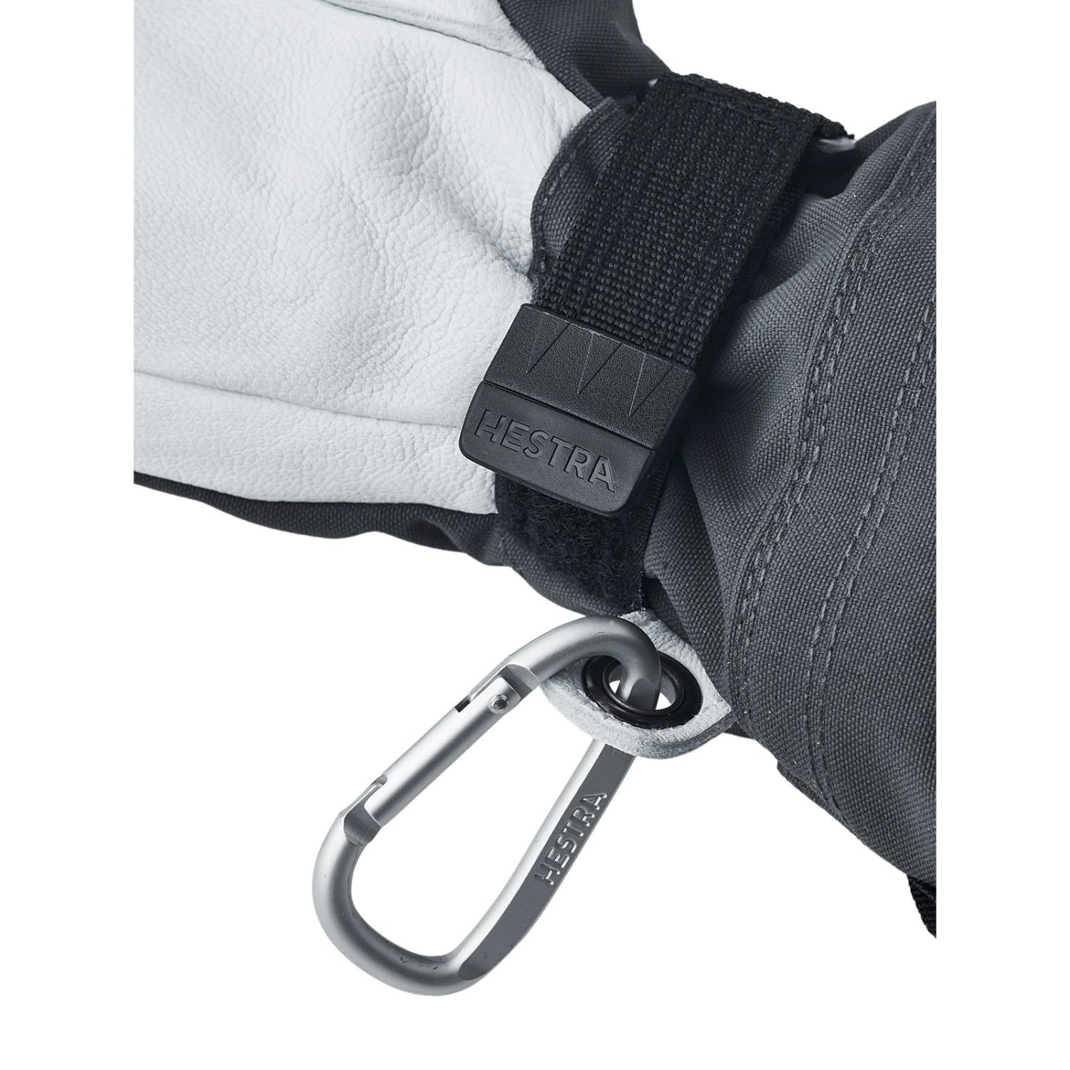 Hestra Army Leather Heli Ski, 3-prstové lyžiarske rukavice, junior, sivé