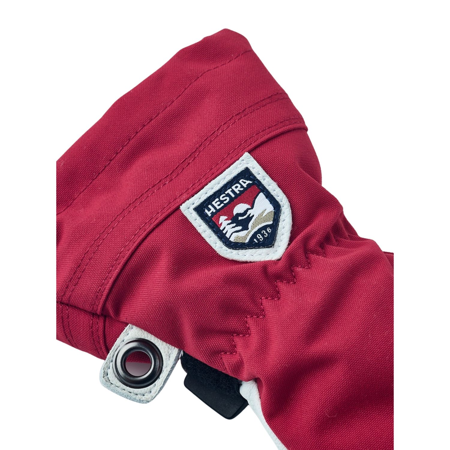 Hestra Army Leather Heli Ski, 3-prstové lyžiarske rukavice, pre juniorov, červená