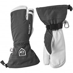 Hestra Army Leather Heli Ski, 3-prstové lyžiarske rukavice, sivé