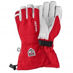Hestra Army Leather Heli ski gloves, red