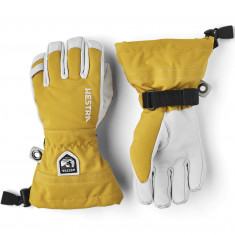 Hestra Army Leather Heli Ski Jr, ski gloves, junior, mustard