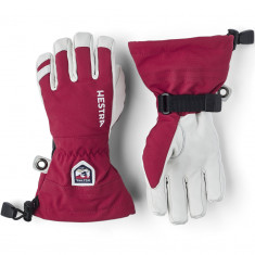 Hestra Army Leather Heli Ski Jr, ski gloves, junior, red