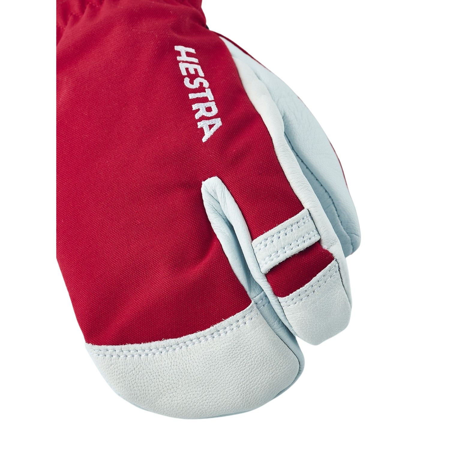 Hestra Army Leather Heli Ski, luvas de esqui de 3 dedos, júnior, vermelho