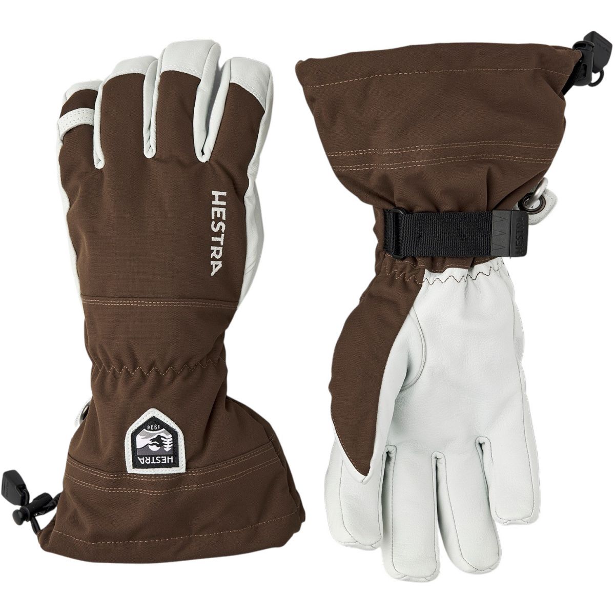 Hestra Army Leather Heli Ski, lyžiarske rukavice, hnedé