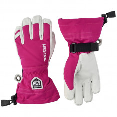 Hestra Army Leather Heli Ski, lyžiarske rukavice, juniorské, ružové