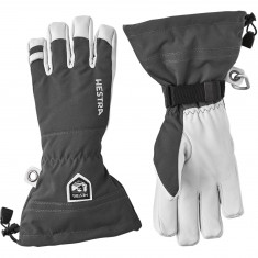 Hestra Army Leather Heli Ski, lyžiarske rukavice, sivé