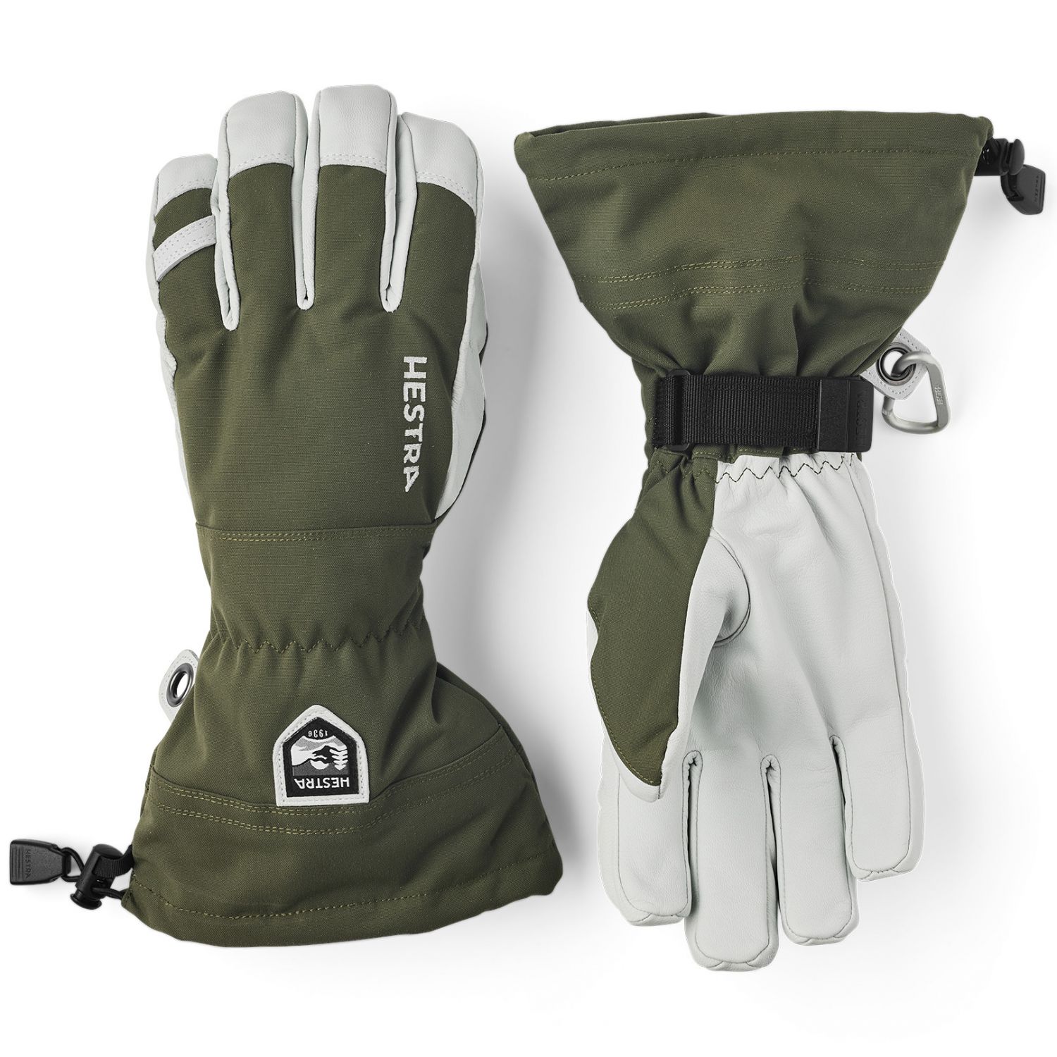 Hestra Army Leather Heli Ski, ski gloves, olive