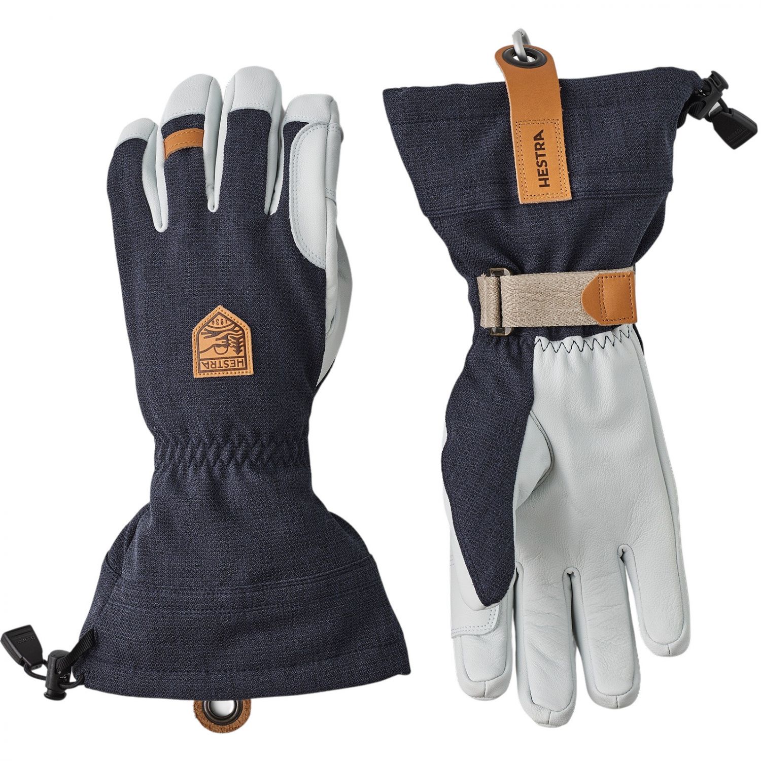 Hestra Army Leather Patrol Gauntlet, lyžiarske rukavice, námornícka farba