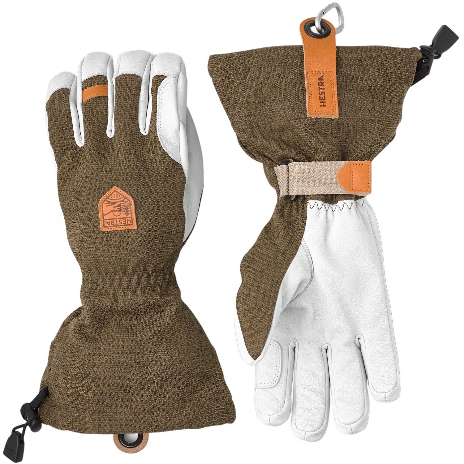 Hestra Army Leather Patrol Gauntlet, lyžiarske rukavice, olivová farba