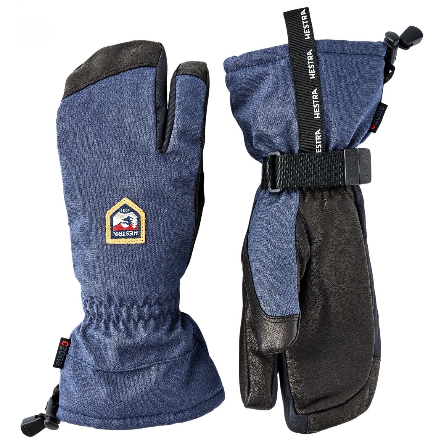 Hestra CZone Mountain, 3-finger ski gloves, navy