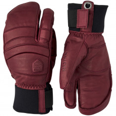 Hestra Fall Line, 3 doigts gants de ski, rouge foncé/rouge foncé