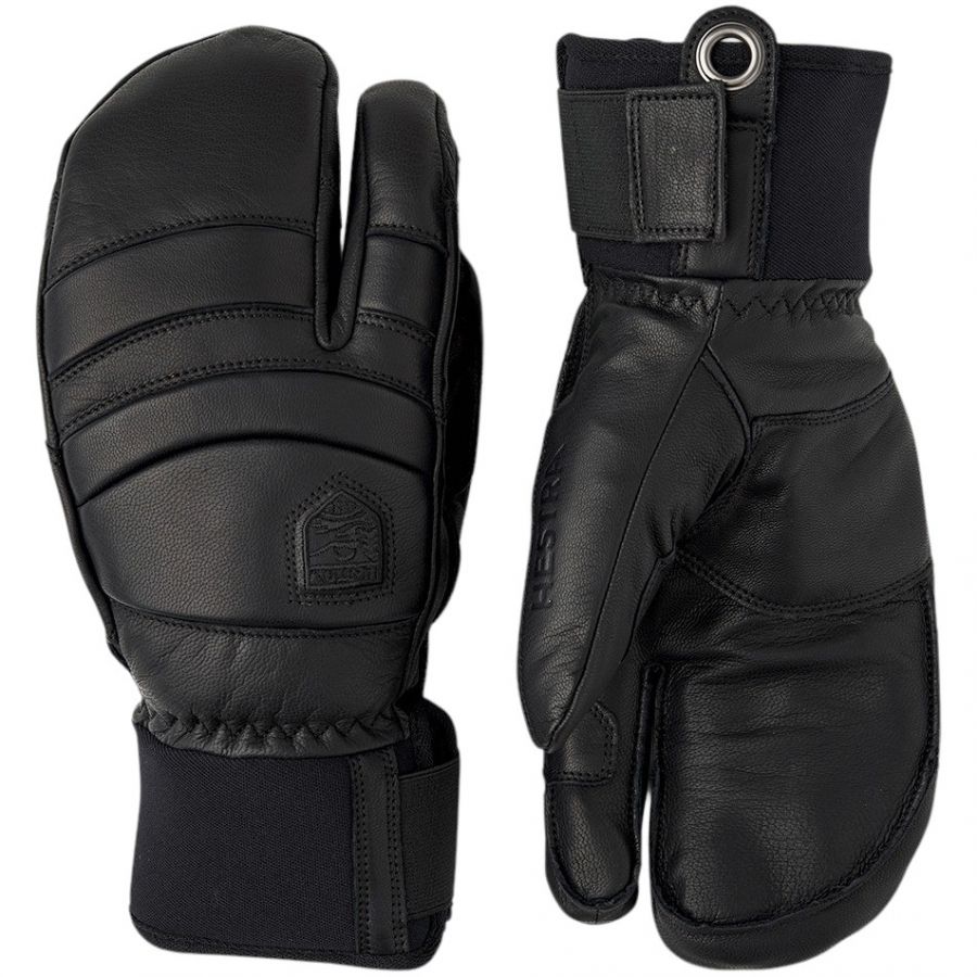 Hestra Fall Line, guanti da sci a 3 dita, nero/nero