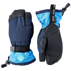 Hestra Gauntlet CZone, 3-finger ski gloves, junior, dark blue/sky blue