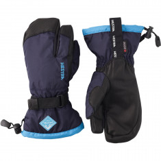 Hestra Gauntlet CZone Jr, 3 doigts gants de ski, junior, bleu foncé/turquoise