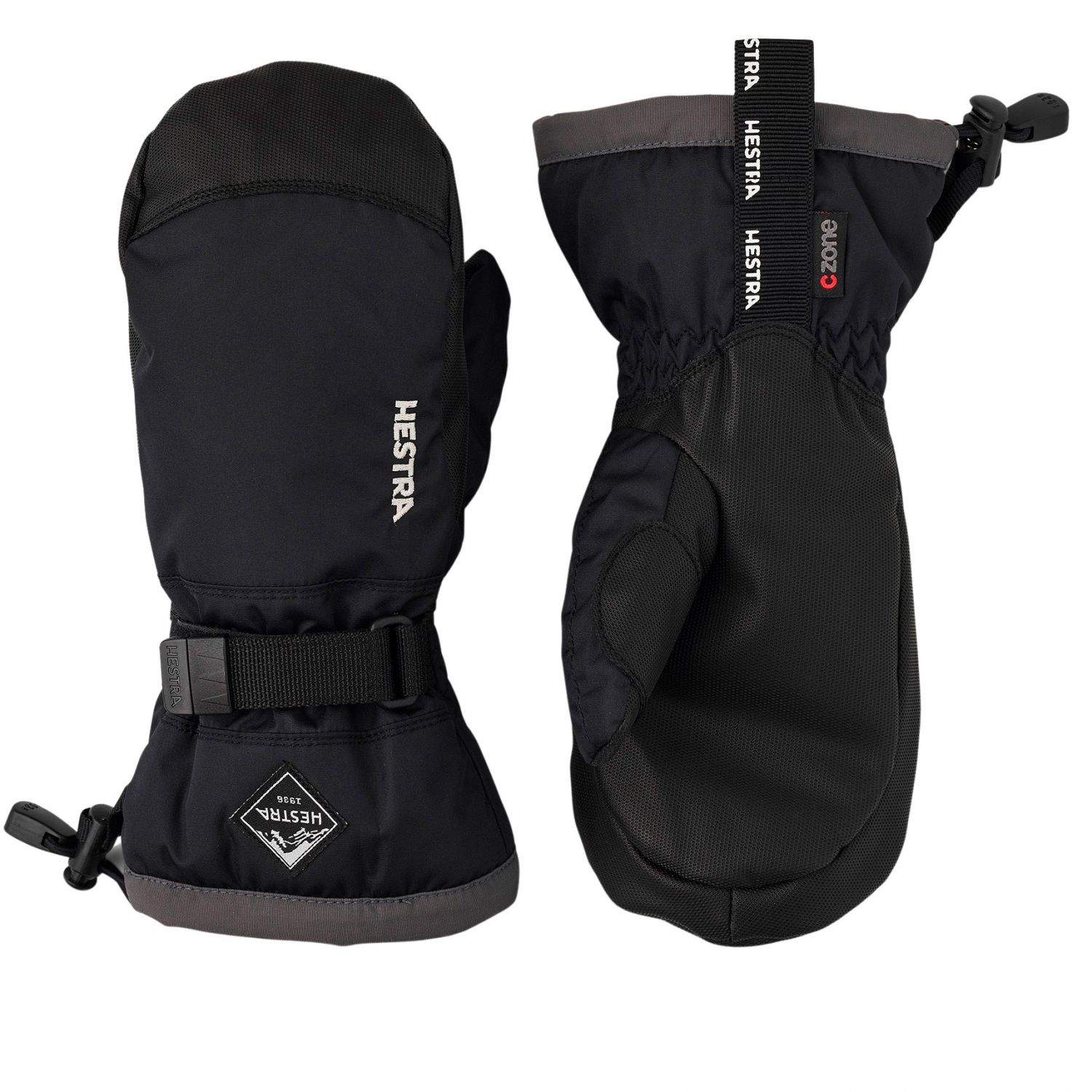 Hestra Gauntlet CZone Jr, moufle de ski, junior, noir/graphite