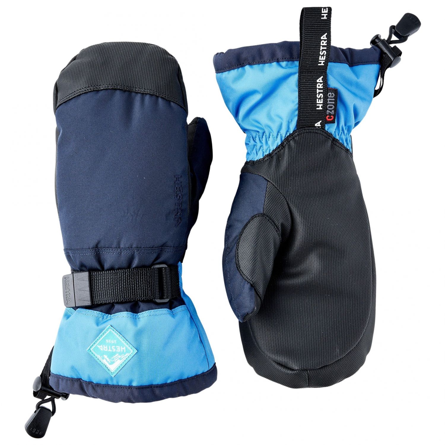 Hestra Gauntlet CZone, ski mitten, junior, dark blue/sky blue