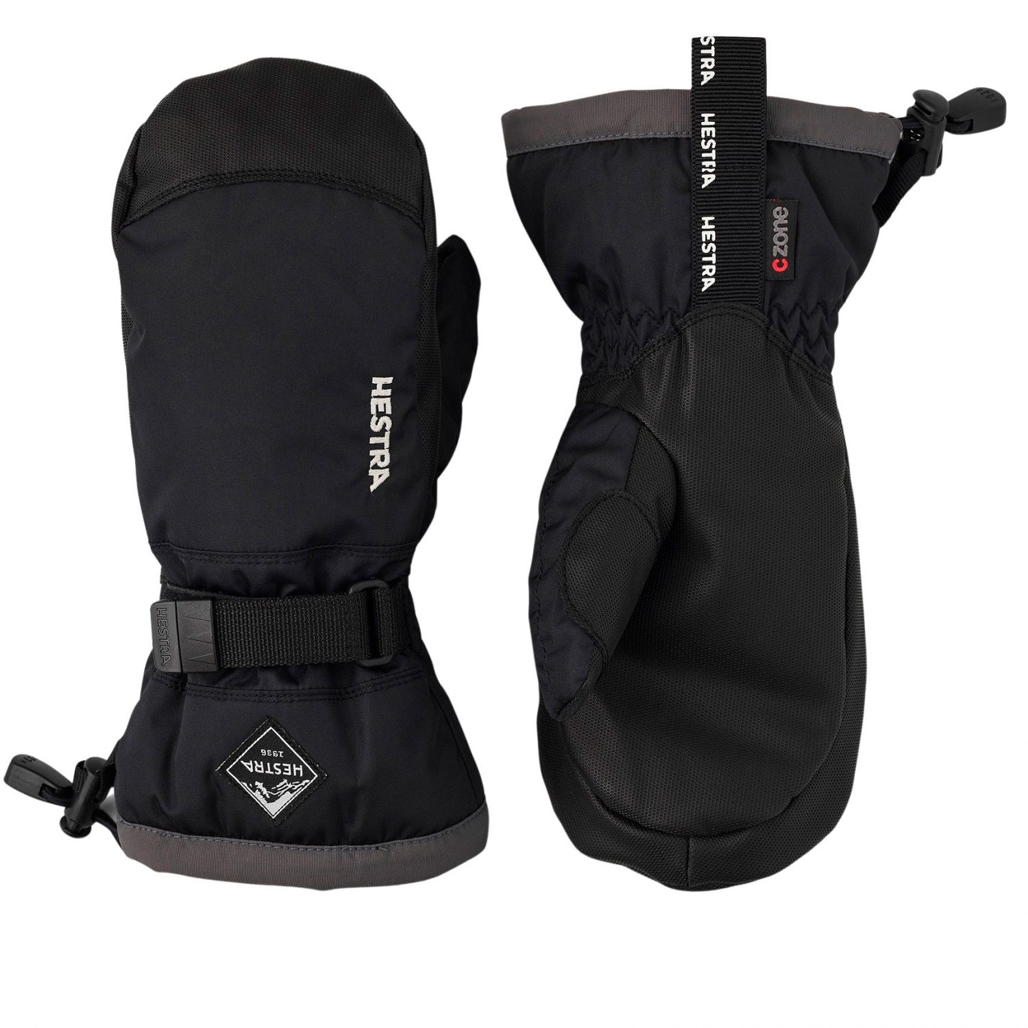 Hestra Gauntlet CZone Jr, ski mitt, junior, black/graphite