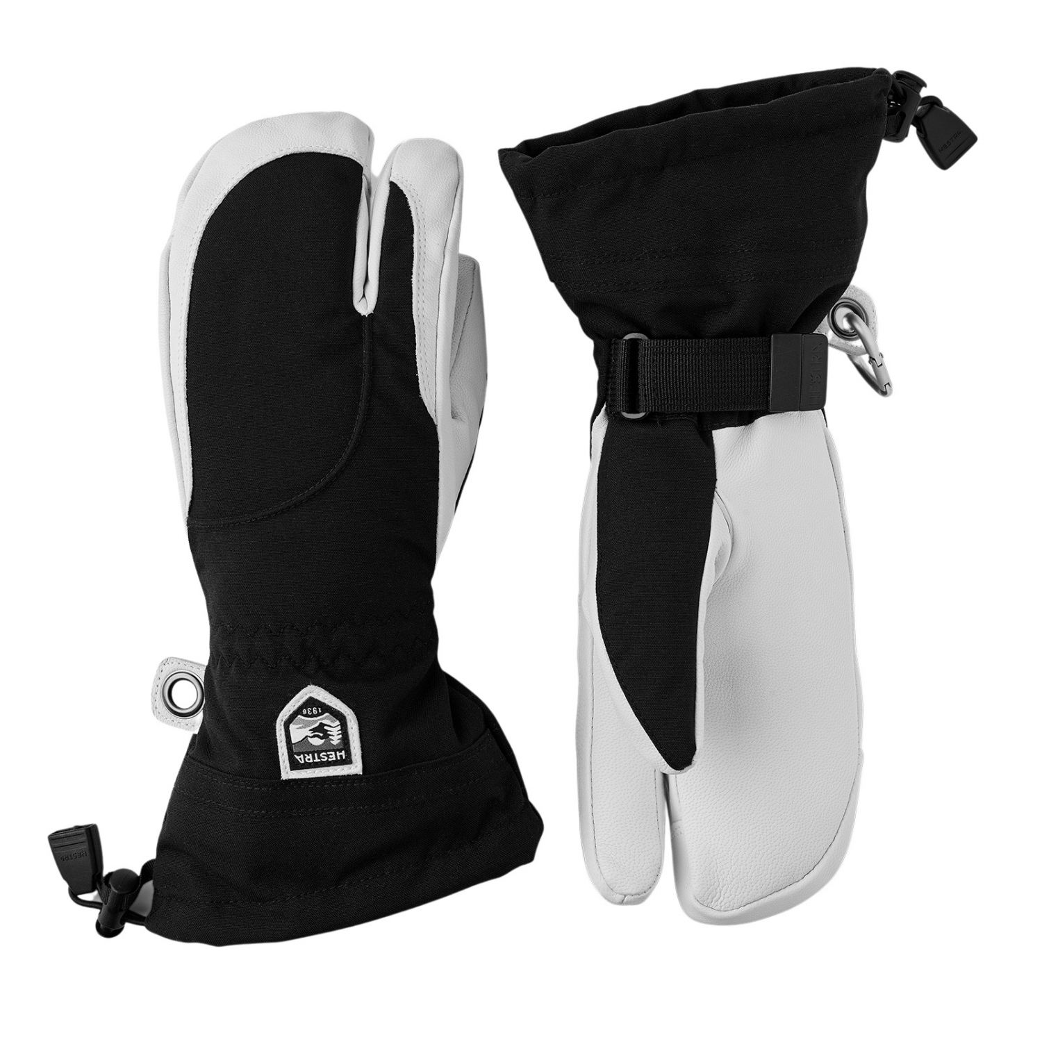 Hestra Heli Ski, guanti da sci a 3 dita, donna, nero