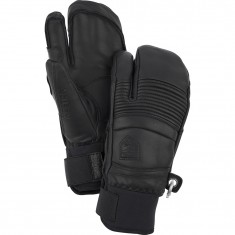 Hestra Leather Fall Line 3-Finger-Skihandschuhe, schwarz