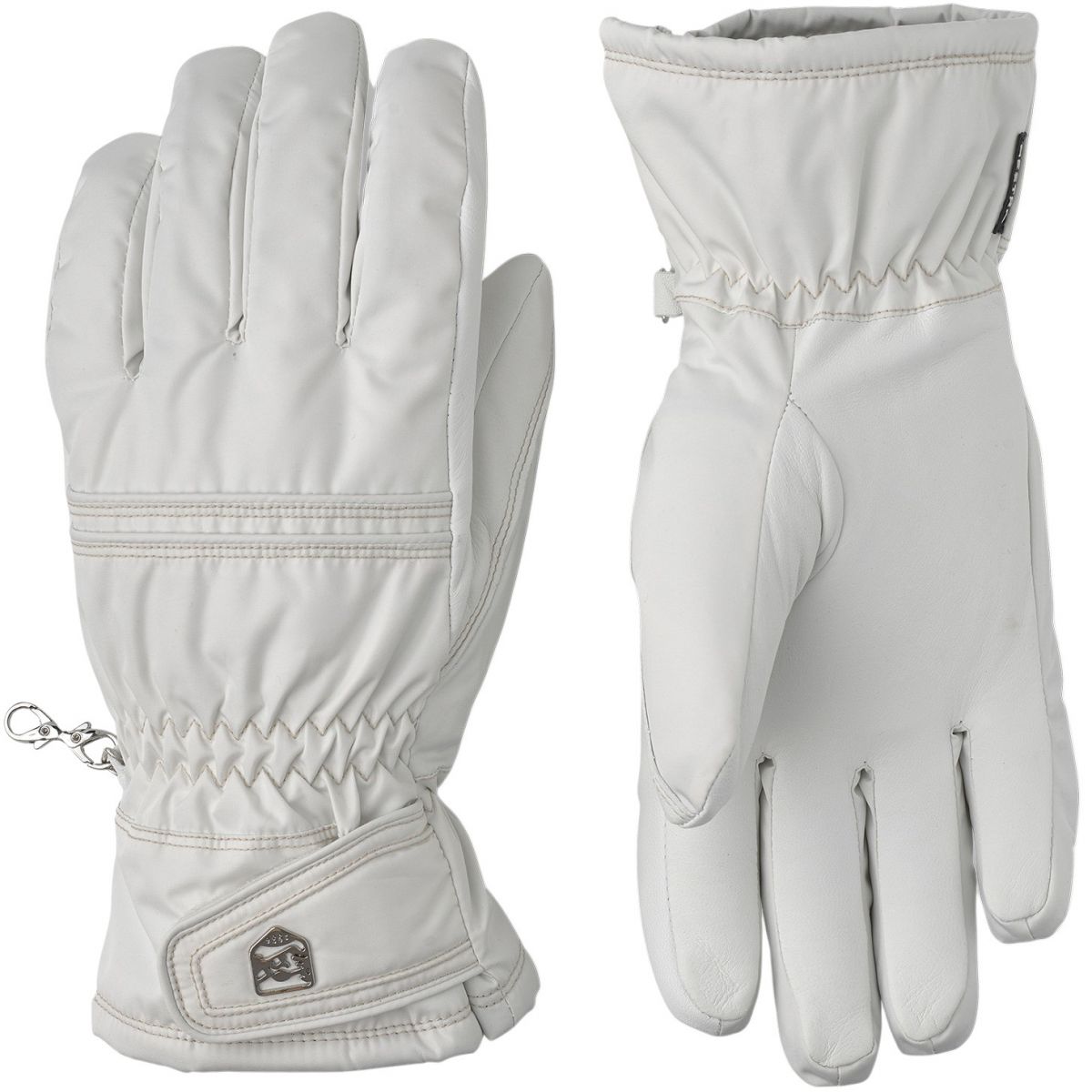 Hestra Primaloft Leather, guanti da sci, donna, bianco/bianco