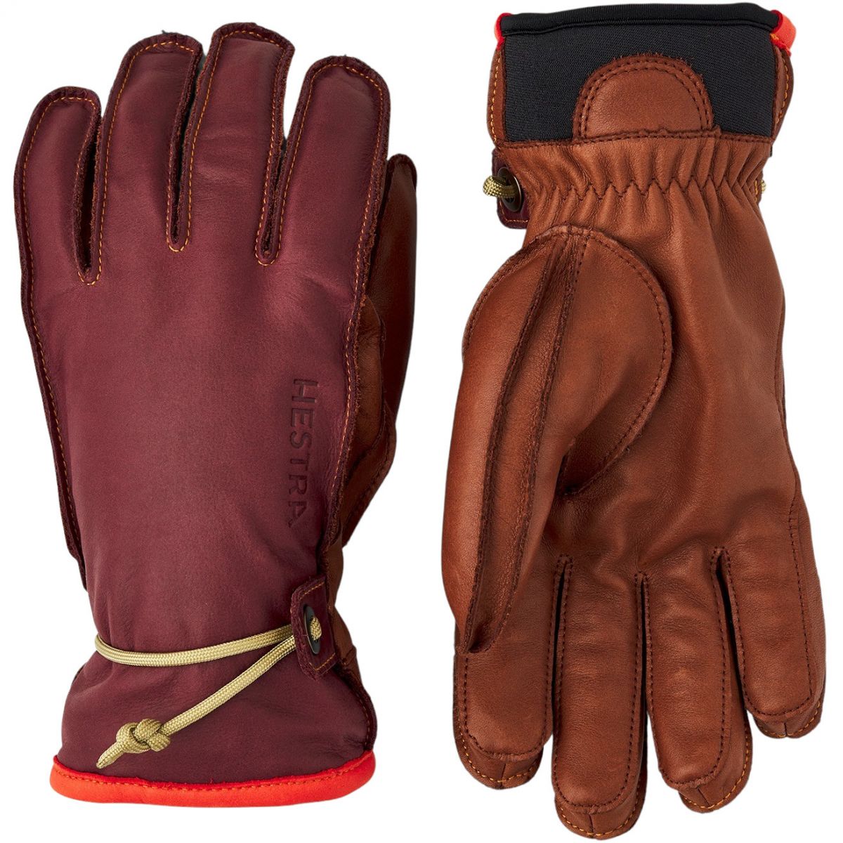 Wakayama, handsker, mørkerød/brun